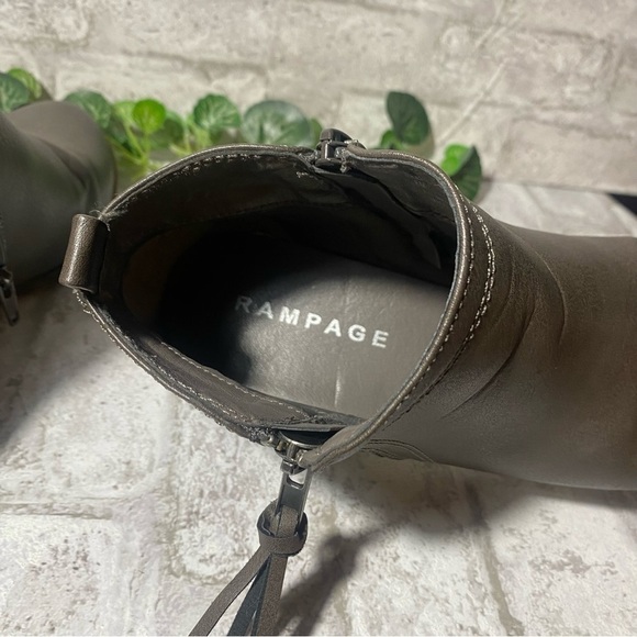 RAMPAGE Ankle Boot Booties Gray Leather Zip Up‎ Women’s 6M - Picture 7 of 10